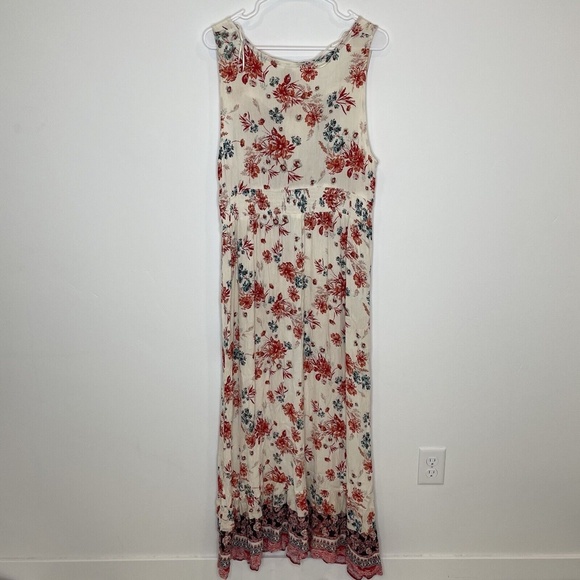 Knox Rose Womens Floral Dress sz XXL 4 Button Maxi Sleeveless - Picture 6 of 10